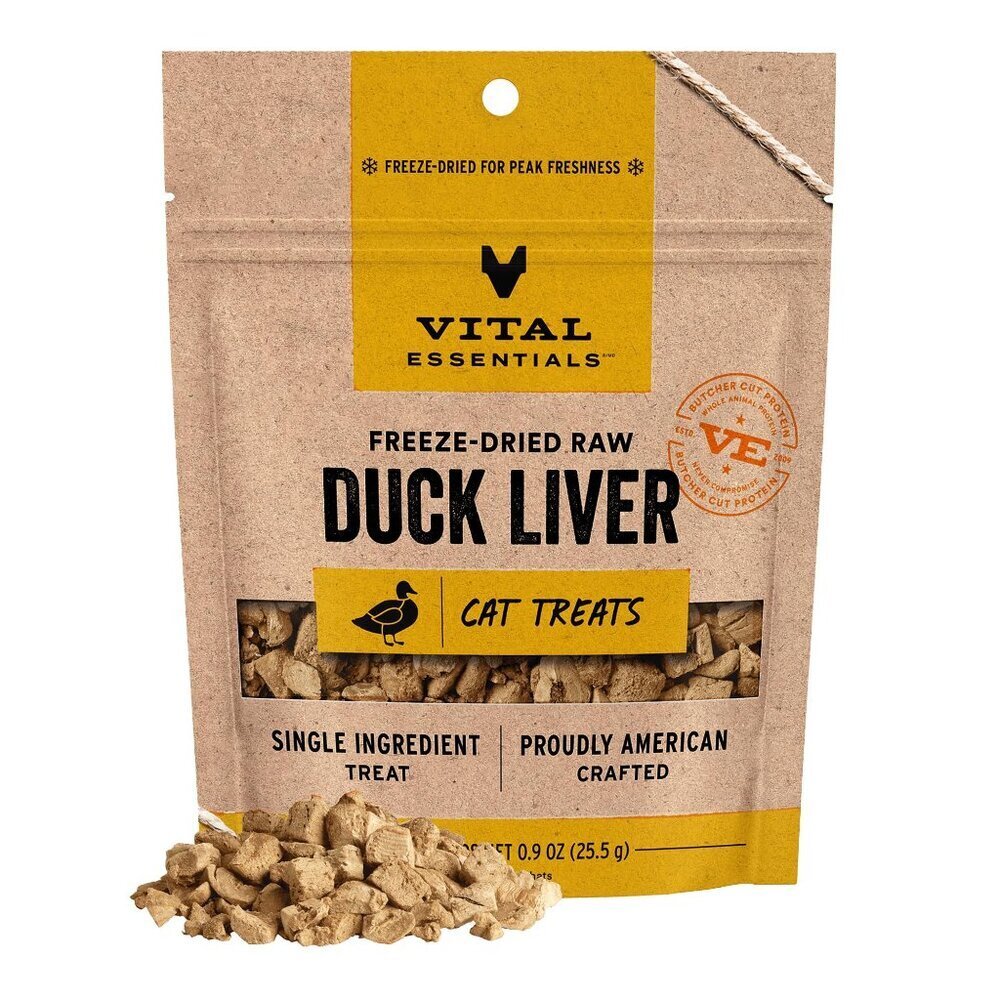Freeze-Dried Raw Duck Liver Cat Treats Single Ingredient Grain Free